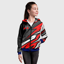 Толстовка на молнии детская Kawasaki - red uniform, цвет: 3D-синий — фото 2