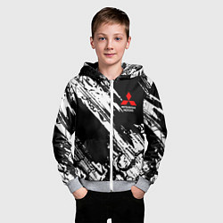 Толстовка на молнии детская Mitsubishi - белый пятна, цвет: 3D-меланж — фото 2