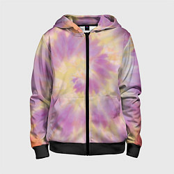 Толстовка на молнии детская Tie-Dye дизайн, цвет: 3D-черный