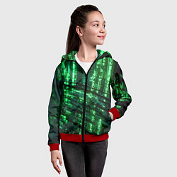 Толстовка на молнии детская Цифровая текстура, цвет: 3D-красный — фото 2