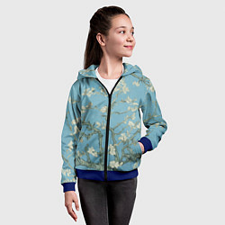 Толстовка на молнии детская Цветущие ветки миндаля - картина ван Гога, цвет: 3D-синий — фото 2