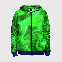 Толстовка на молнии детская Geometry green, цвет: 3D-синий