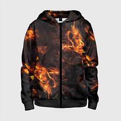 Детская толстовка на молнии Огонь и дым