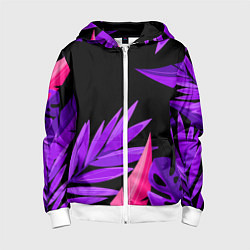 Детская толстовка на молнии Floral composition - neon