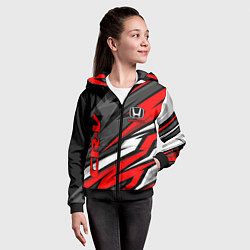 Толстовка на молнии детская Honda - CR-V - геометрия, цвет: 3D-черный — фото 2