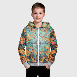 Толстовка на молнии детская Яркий мозаичный узор, цвет: 3D-меланж — фото 2