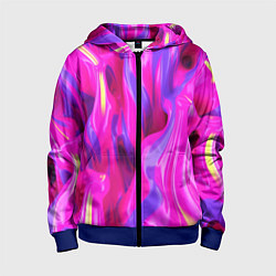 Толстовка на молнии детская Pink blue texture, цвет: 3D-синий