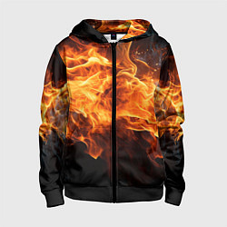 Толстовка на молнии детская Black fire style, цвет: 3D-черный