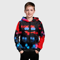 Толстовка на молнии детская Marshmello skibidi dob dob, цвет: 3D-черный — фото 2