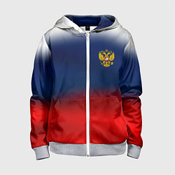 Толстовка на молнии детская Символика России герб, цвет: 3D-меланж