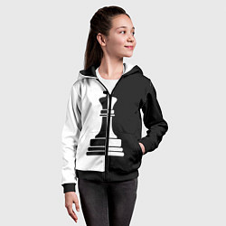 Толстовка на молнии детская Ферзь, цвет: 3D-черный — фото 2