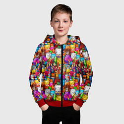 Толстовка на молнии детская Набор художника, цвет: 3D-красный — фото 2