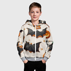 Толстовка на молнии детская Сладкий хеллоуин, цвет: 3D-меланж — фото 2