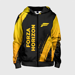 Толстовка на молнии детская Forza Horizon - gold gradient вертикально, цвет: 3D-черный