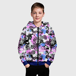 Толстовка на молнии детская Multicolored wild cats, цвет: 3D-синий — фото 2