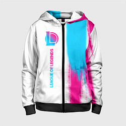 Детская толстовка на молнии League of Legends neon gradient style по-вертикали