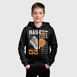 Толстовка на молнии детская Basketball New York, цвет: 3D-черный — фото 2