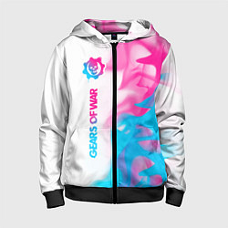 Детская толстовка на молнии Gears of War neon gradient style по-вертикали