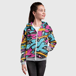 Толстовка на молнии детская Спрей душа, цвет: 3D-меланж — фото 2