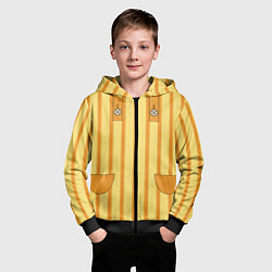 Толстовка на молнии детская Фартук кота Юкичи, цвет: 3D-черный — фото 2