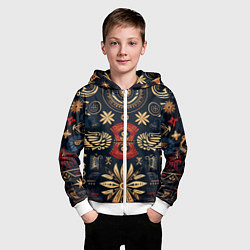 Толстовка на молнии детская Узор в славянском стиле, цвет: 3D-белый — фото 2