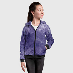 Толстовка на молнии детская Абстракция - violet color background, цвет: 3D-черный — фото 2