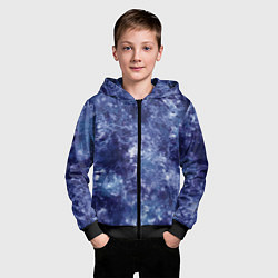 Толстовка на молнии детская Абстракция - sea blue, цвет: 3D-черный — фото 2