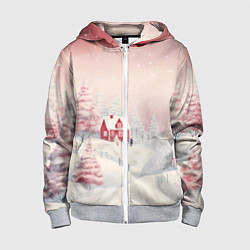 Детская толстовка на молнии Снежное сияние ночи