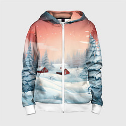 Детская толстовка на молнии Погружение в зимнюю атмосферу