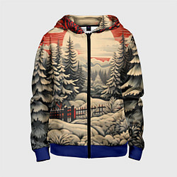 Детская толстовка на молнии Блеск снежинок новогодний стиль