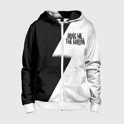 Толстовка на молнии детская Bring me the horizon black steel, цвет: 3D-белый