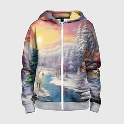 Детская толстовка на молнии Сказочное сияние нового года