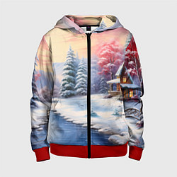 Детская толстовка на молнии Сказочная метель подарков