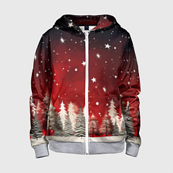 Детская толстовка на молнии Морозное утро в деревне