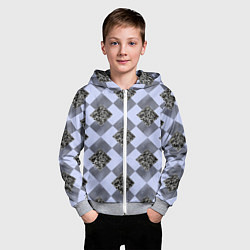 Толстовка на молнии детская Ромб пятнистый, цвет: 3D-меланж — фото 2