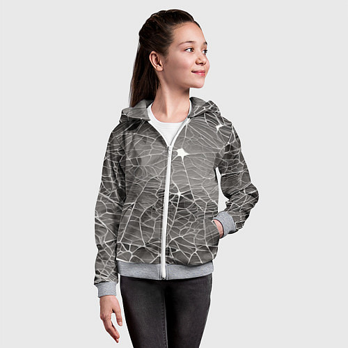 Детская толстовка на молнии Паутина паука / 3D-Меланж – фото 4