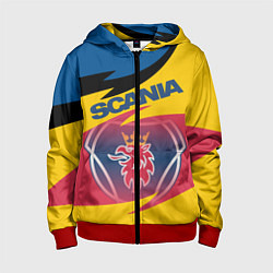Толстовка на молнии детская Scania logo, цвет: 3D-красный