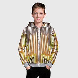 Толстовка на молнии детская Абстрактный рисунок по мотивам крыла бабочки, цвет: 3D-меланж — фото 2