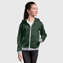 Толстовка на молнии детская Зелёная текстура саржевого переплетения, цвет: 3D-меланж — фото 2