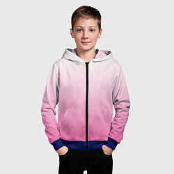 Толстовка на молнии детская Розовый рассвет градиент, цвет: 3D-синий — фото 2