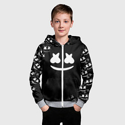 Толстовка на молнии детская Marshmello black collection, цвет: 3D-меланж — фото 2