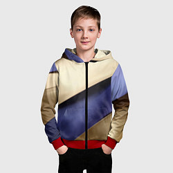 Толстовка на молнии детская Фиолетовая вставка на золотом фоне, цвет: 3D-красный — фото 2