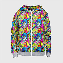 Детская толстовка на молнии Multicolored guitars