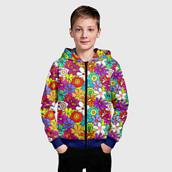 Толстовка на молнии детская Floral multicolour, цвет: 3D-синий — фото 2