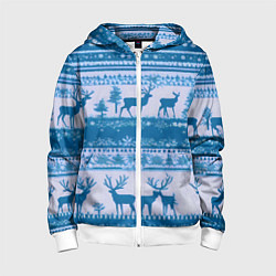 Детская толстовка на молнии Синие олени