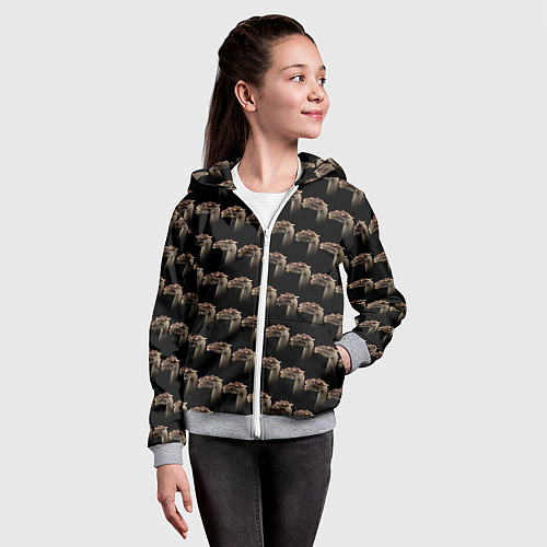 Детская толстовка на молнии Паттерн драконов из тьмы / 3D-Меланж – фото 4