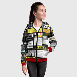 Толстовка на молнии детская Инженерные знаки, цвет: 3D-красный — фото 2