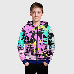 Толстовка на молнии детская Color expressive abstraction, цвет: 3D-синий — фото 2