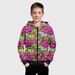 Толстовка на молнии детская Hip Hop Graffiti, цвет: 3D-черный — фото 2
