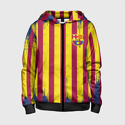 Детская толстовка на молнии Полосатые цвета футбольного клуба Барселона